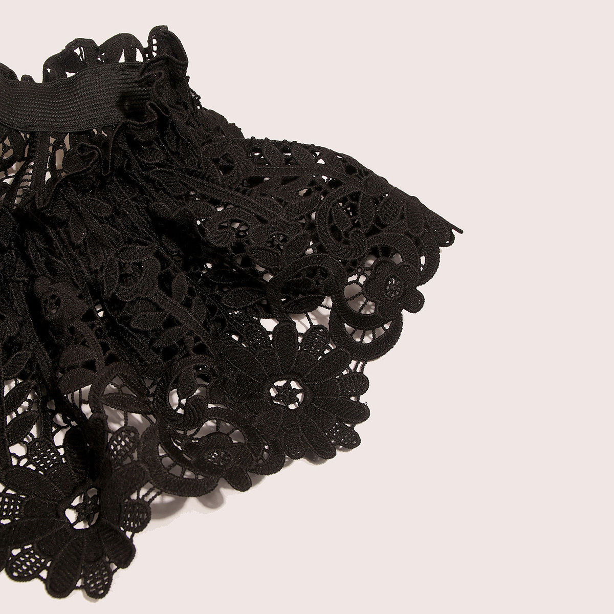 Title 2, Black Water-soluble Lace Elastic Girdle With D ...