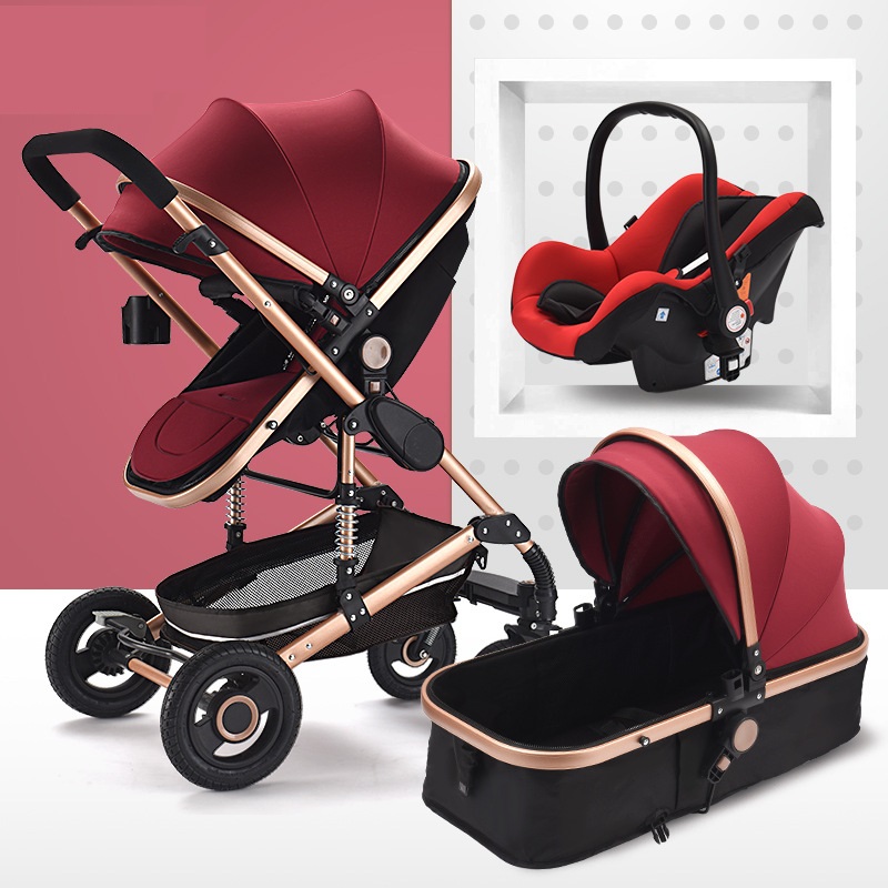 Sitting And Lying Portable Folding High-landscape Shock-absorbing Two-way Stroller For Newborn Babies - Image 6