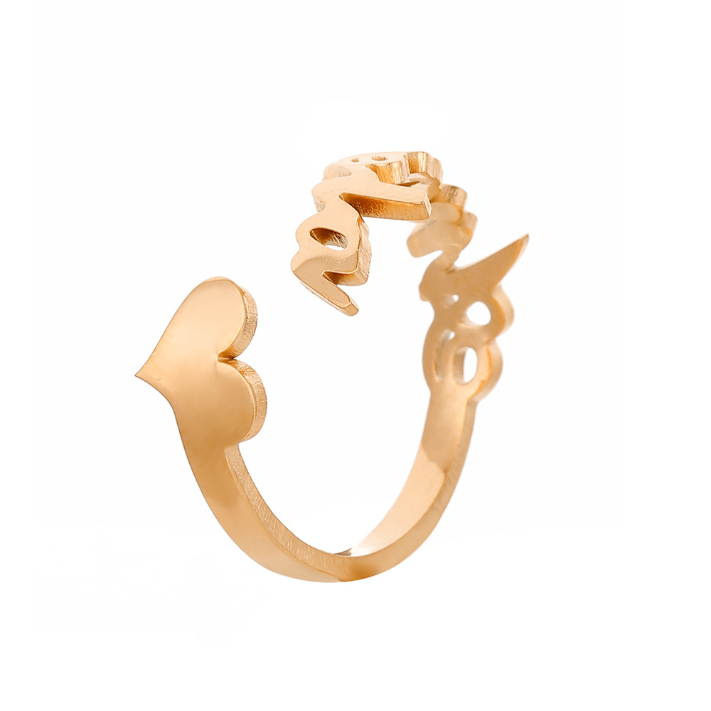 Personalized Stainless Steel Cut Name Ring Private Name