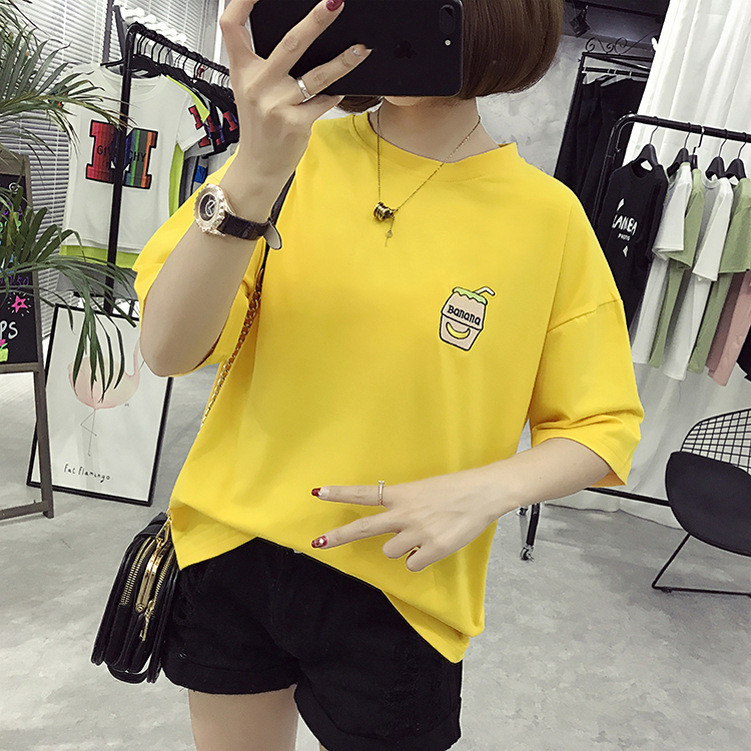 Title 5, Ladies Short-sleeved Bottoming Shirt Embroidery...