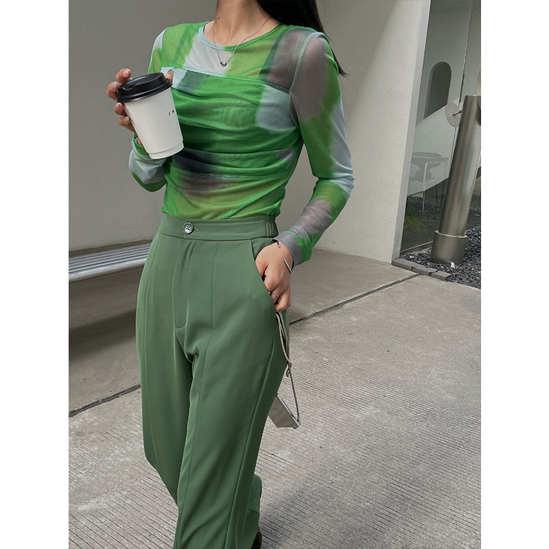 Fashion Women's Design Round Neck Tie-Dye T-Shirt