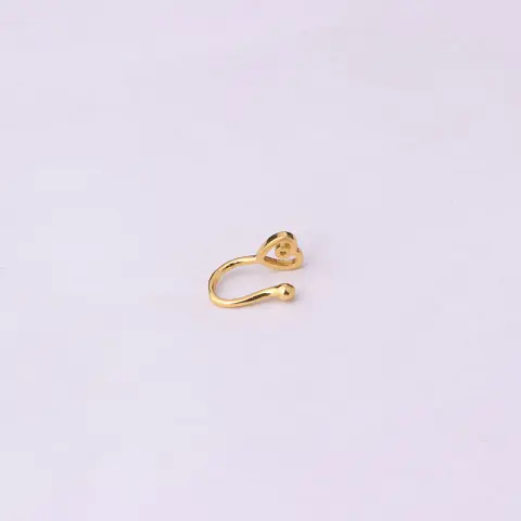 Brass-set Zircon Non-porous Piercing Clip Nose Ring