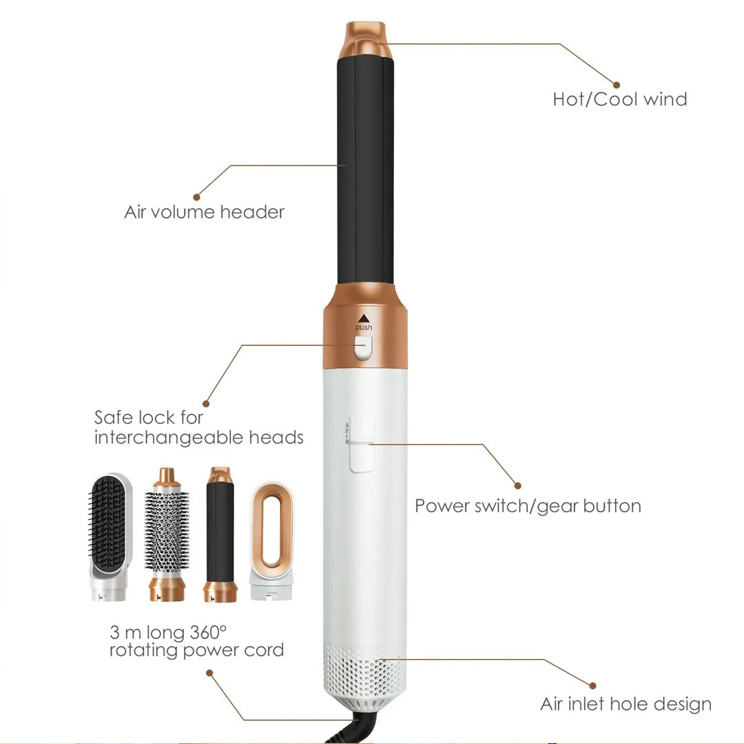 5 In 1 Hair Curler Dryer Styler Straightner Air Brush — image 3
