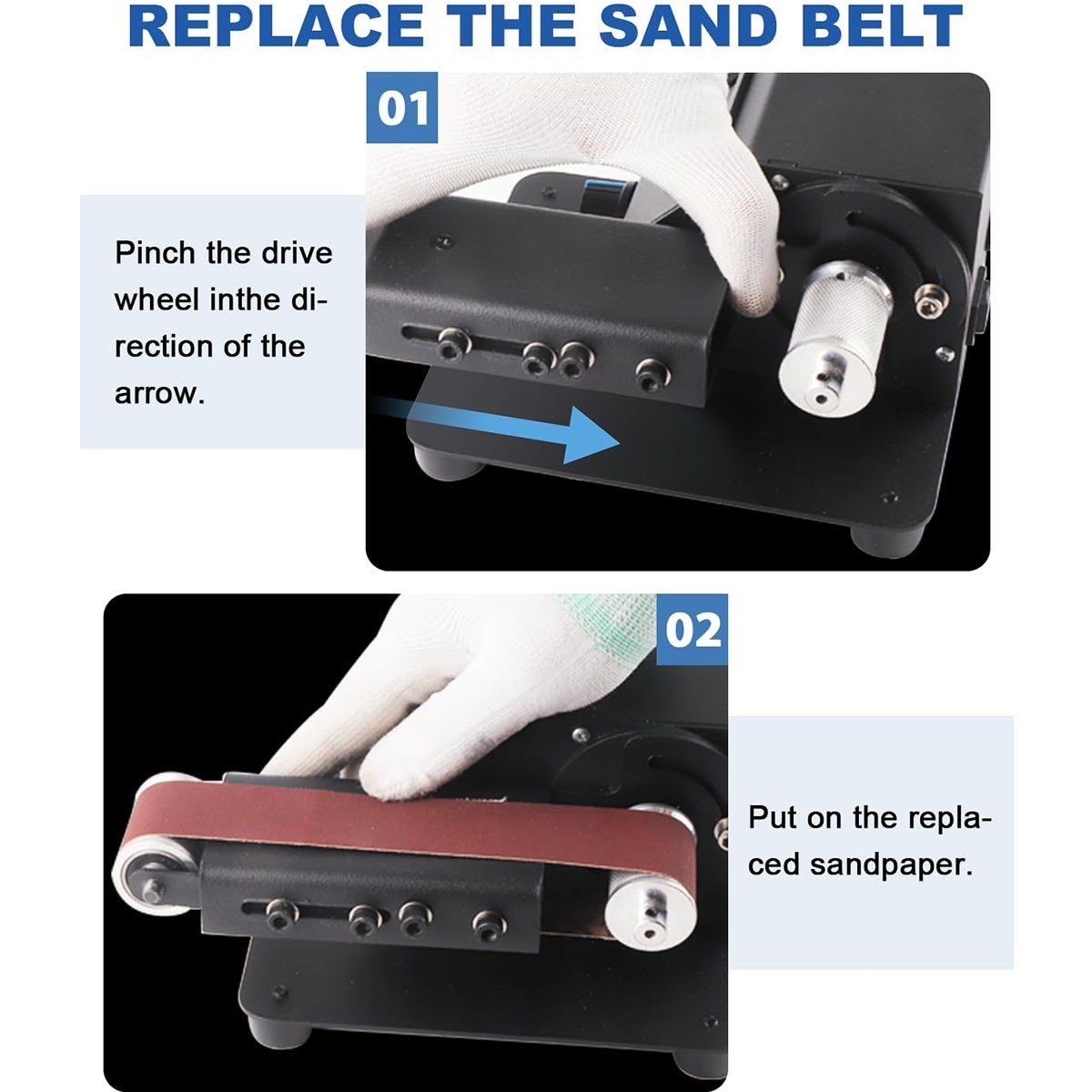 Mini Electric Belt Sander Grinder DIY Polishing Machine Sanding Tool Kit 220V — image 8