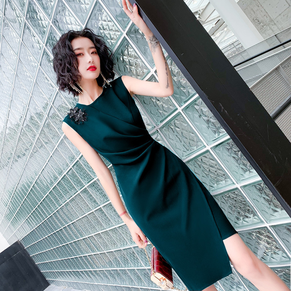 Ladies Short Host Dress Temperament Atmosphere Banquet