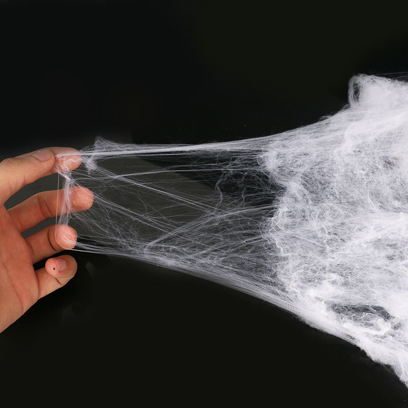 Halloween decoration scene spider cotton web props (white