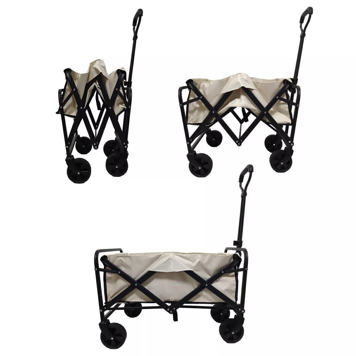 Large Foldable Outdoor Garden Beach Camping Trolley Cart 4 Wheel UK 6