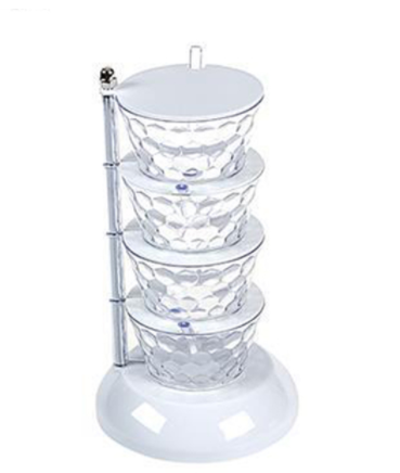 Multi-layer Spice Jar Rotatable Seasoning Box Rack Organizer
