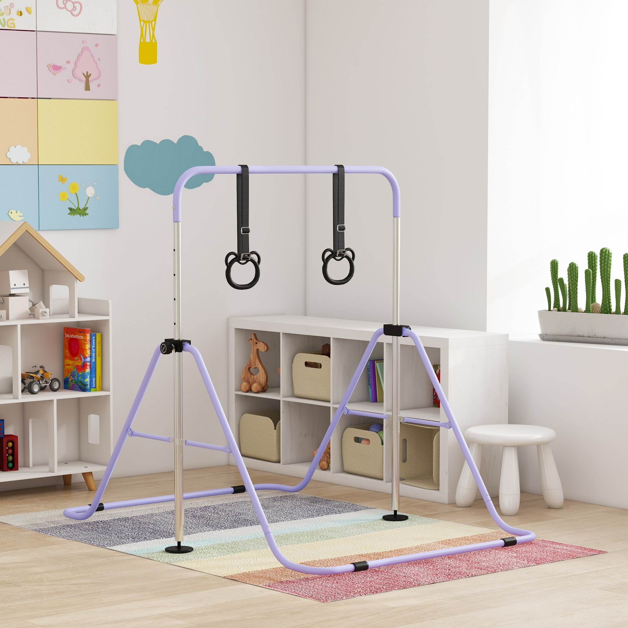 Adjustable Height And Foldable Children's Gymnastics Horizontal Bar With Anti — image 9