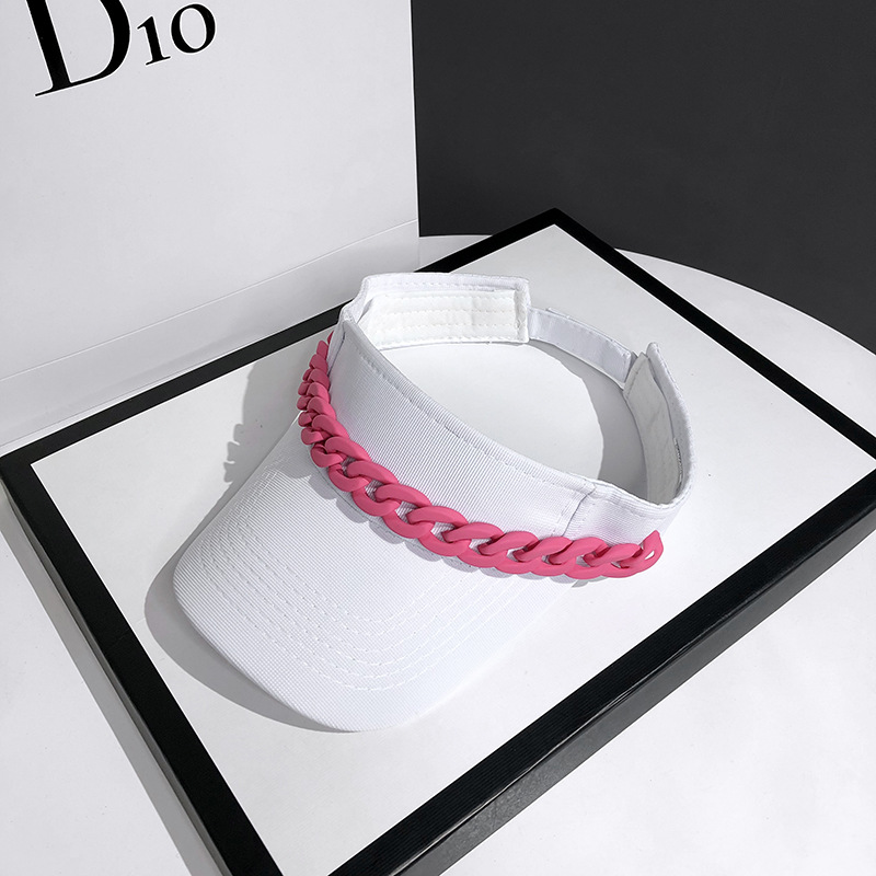 CAPHat Female Net Red Color Chain Empty Top Hat Summer Sunshade