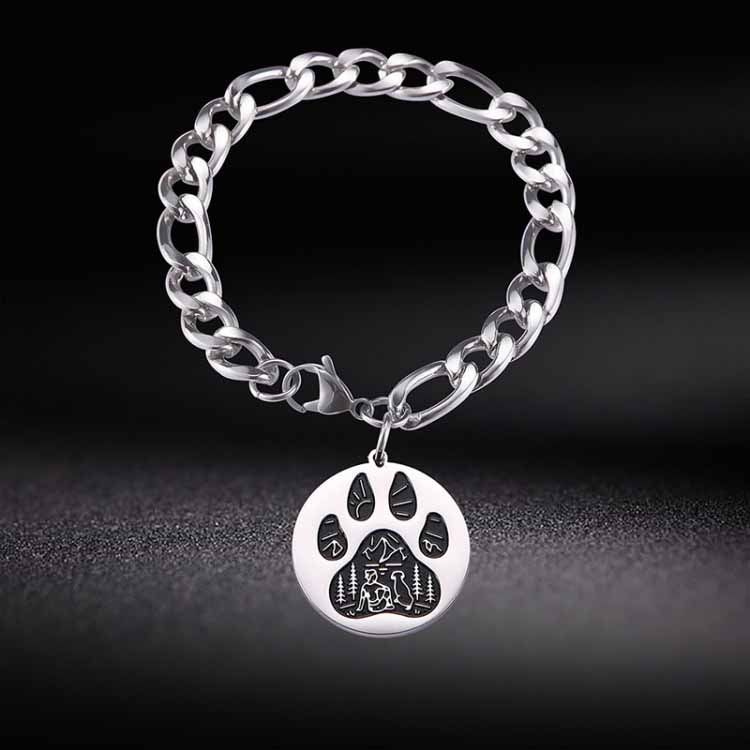 Fashionable Titanium Steel Cute Dog Claw Bracelet