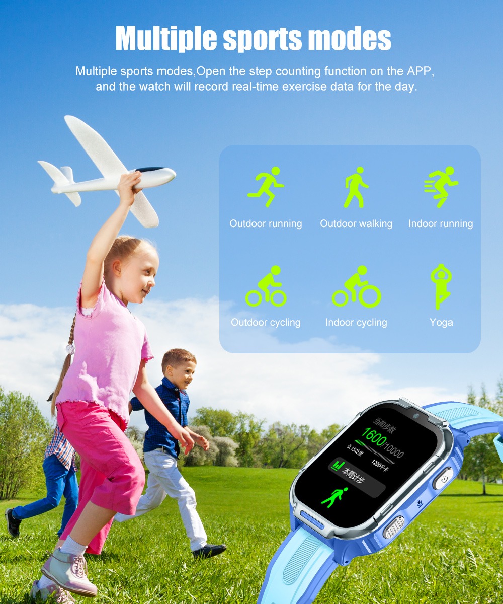 4G Kids Smart Watch With GPS Tracker, Video Call, SOS Safety Alert, WiFi Positioning, Camera, Sleep Monitor Pedometer Smartwatch For Boys And Girls