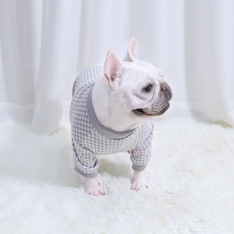 Fadou Autumn And Winter Plus Velvet Sweater Fat Plaid Dog Clothes