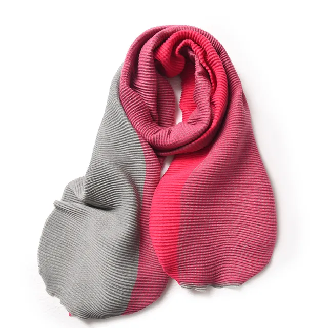 Gradient Mixed color Scarf Winter Double sided Wrinkled Imitation Cashmere Scarf Popular Versatile And Elegant Shawl For Women Red - Shop at LoveMi
