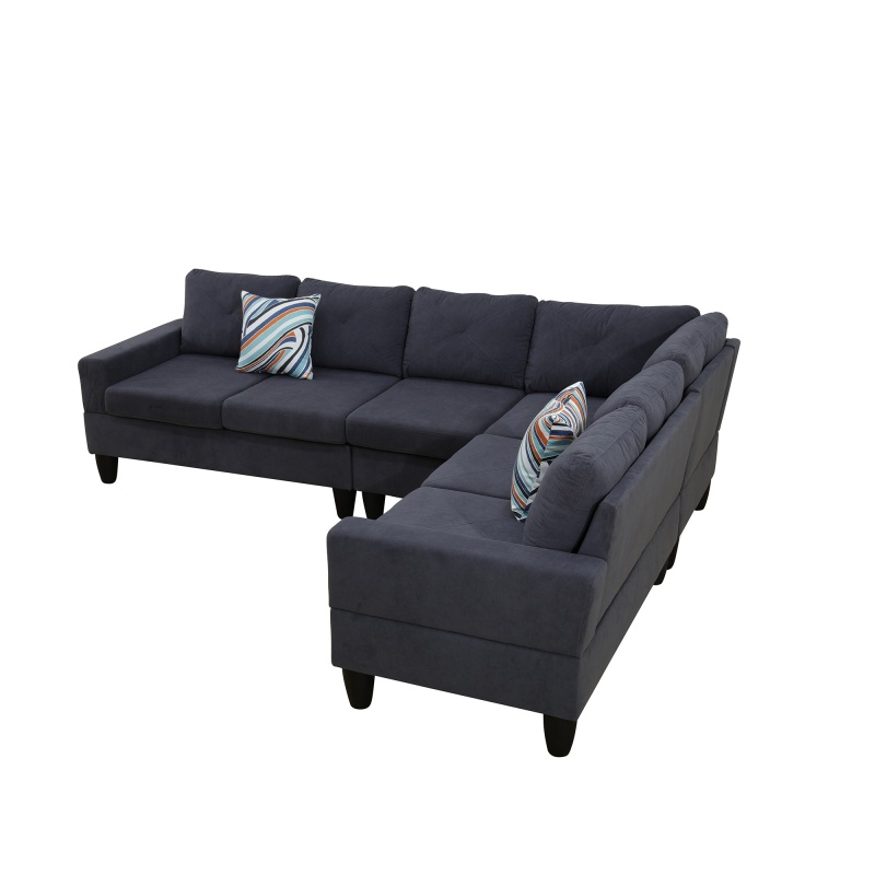 Pickup Only--Dark Grey Massa Flannel 4-Piece Couch Living Room Sofa Set