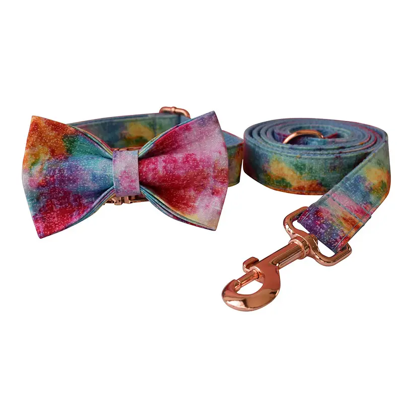 Hot And Dyed Blue And Rose Gold Buckle Pet Collar