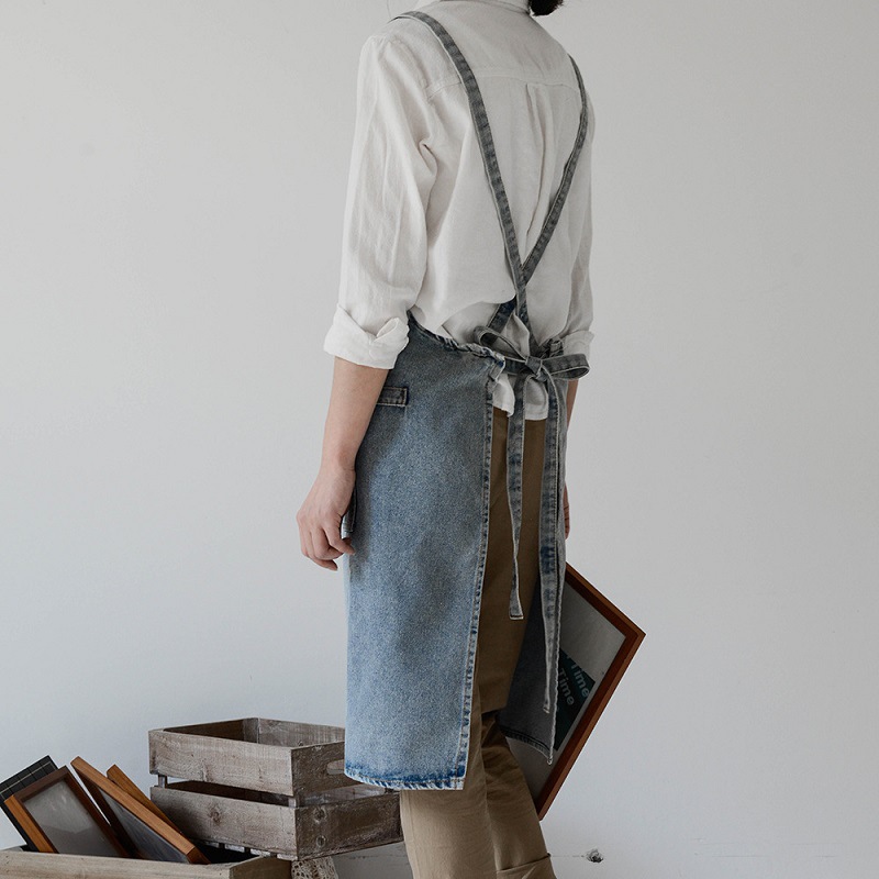 Title 3, Cotton Thickened Denim Canvas Apron Household Bib