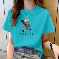 Women's Cute Bear Plus Size Cotton Short Sleeve T-shirt - 12 Style-Xl - View 1