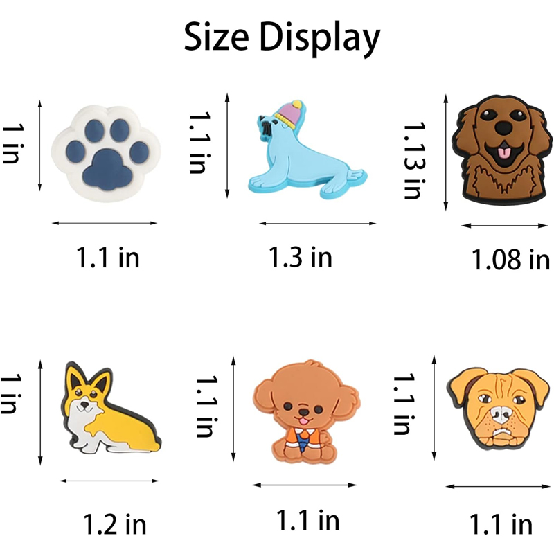 25pcs New Cartoon Animal Dog Series Hole Shoes, Flower Shoes, Buckle Accessories, Cute Garden Shoes Decoration