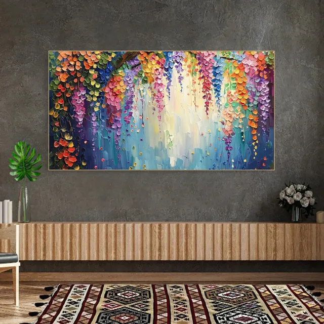 Handmade Oil Painting Canvas Wall Art Decoration 3D Texture Thick Oil Flowers Modern Abstract For Home Living Room Decor Internet Rolled Frameless ... Without Inner Frame - Shop at LoveMi