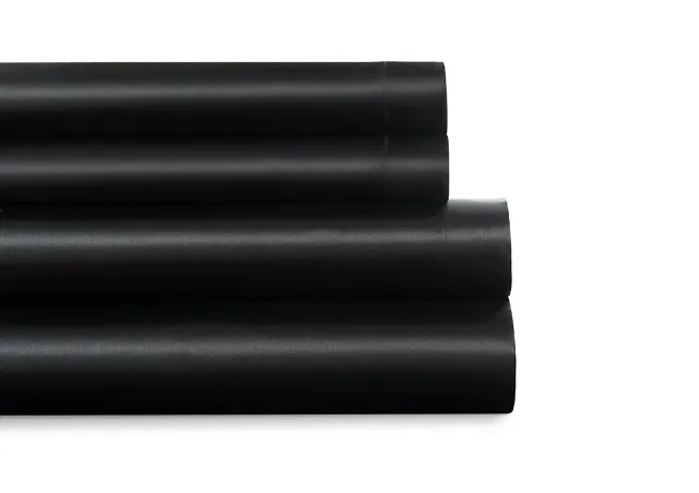Pure Color Simulation Silk Satin Satin Cloth Foreign Trade Home Textile Silk Bedclothes Black - Shop at LoveMi