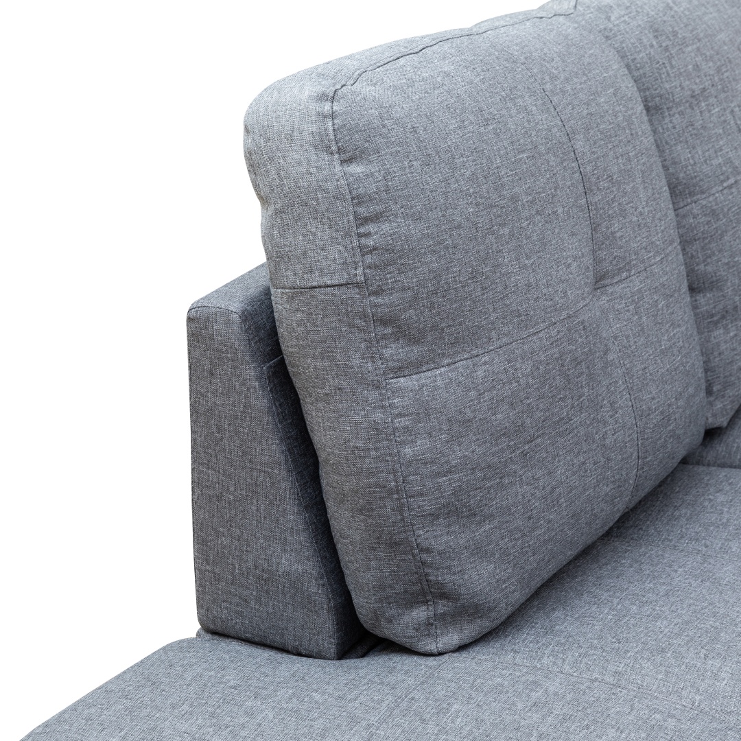 Pickup Only--Grey Linen 3-Piece Couch Living Room Sofa Set