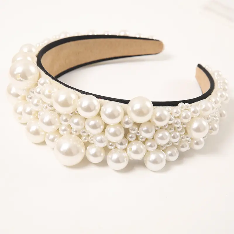 Large Pearl Headband All-match Temperament Pressure Hair Headdress Women