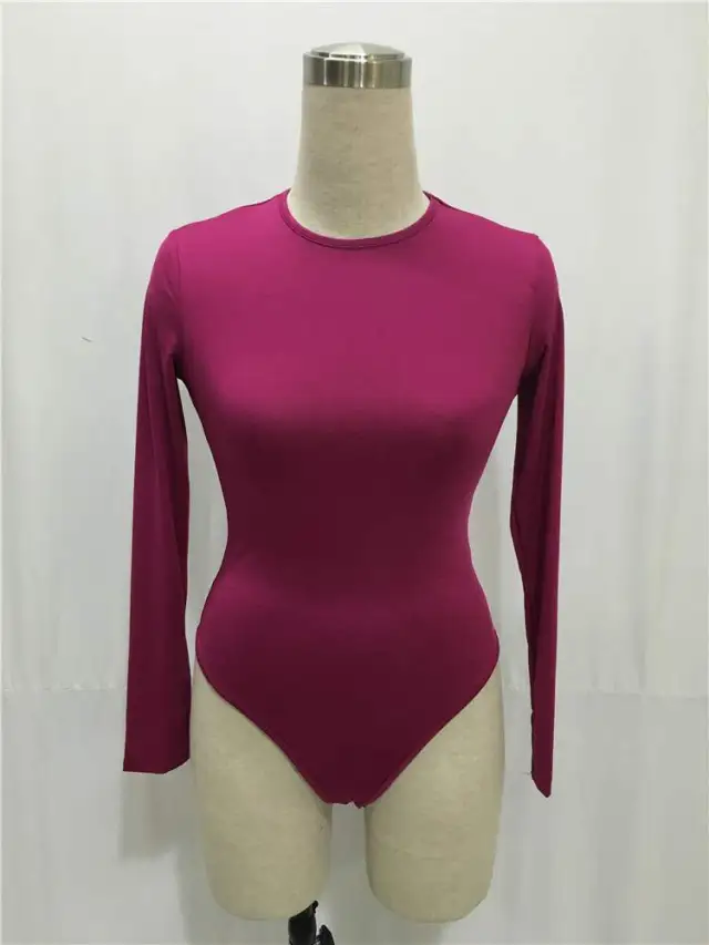 Long Sleeve Bodysuit Lady SexyT shirt Rose Red - Shop at LoveMi