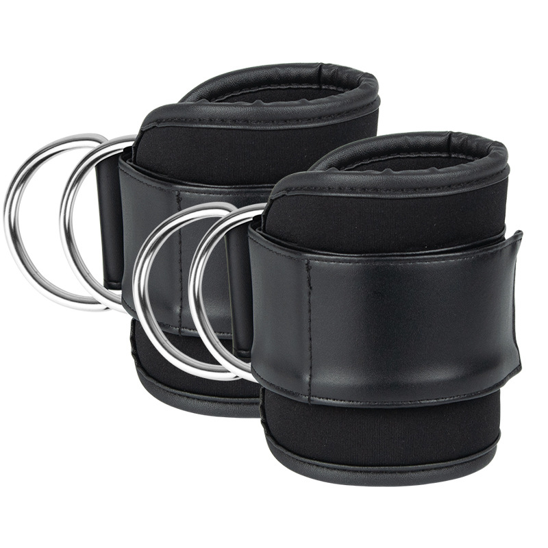 Регулируемый бандаж на щиколотке из искусственной кожи с пряжкой для тренировки бедра и ноги