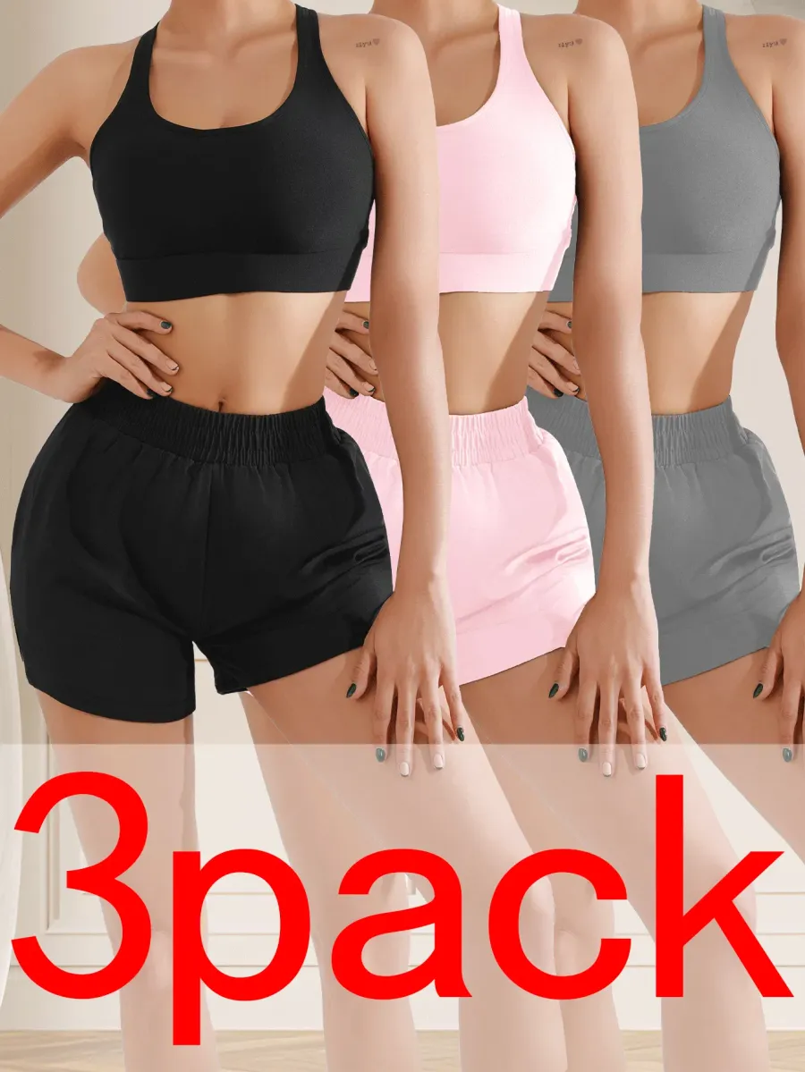 3pcs Cooling Quick-Dry Workout Shorts Breathable, Loose