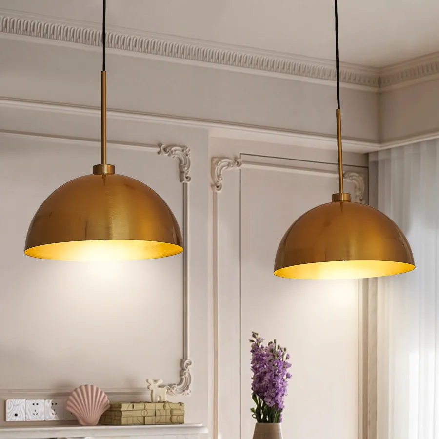 41inch Industrial Modern Copper Color Double Pendant Light