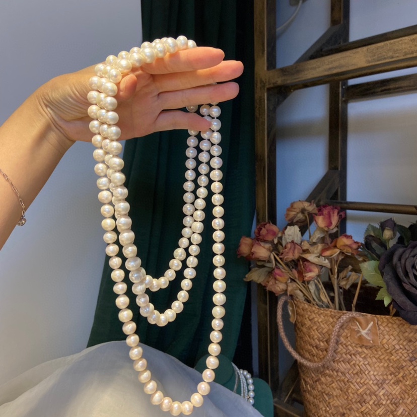 Natural Freshwater Pearl Necklace Long Sweater Chain