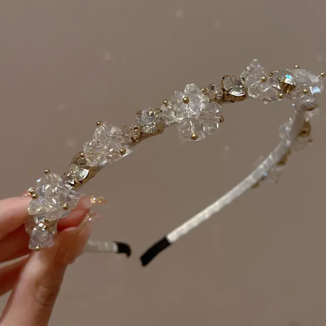 European And American Baroque Headband With Pearls And Diamonds White - Shop at LoveMi