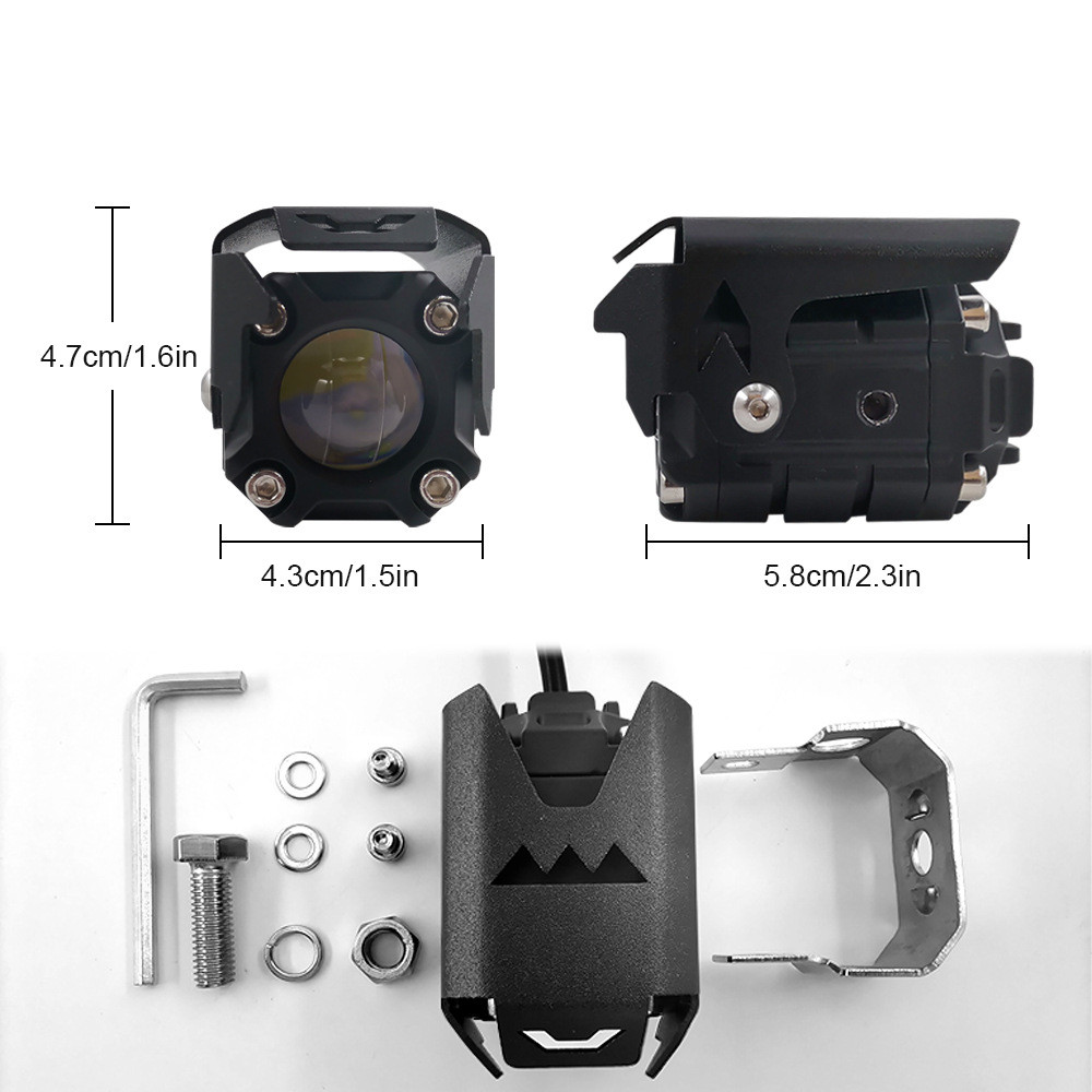 LED Bi-color Yellow And White Light External Work Light Motorcycle Light — foto 3
