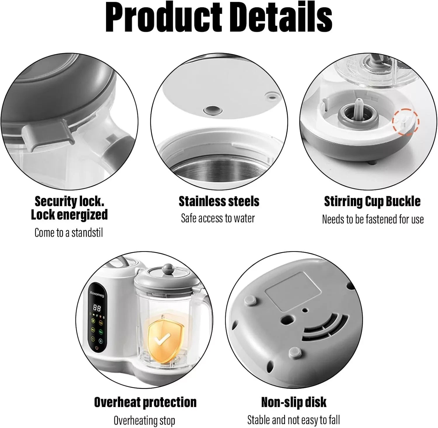 Machine à aliments pour bébés 450w, avec mélangeur à vapeur – Image 8