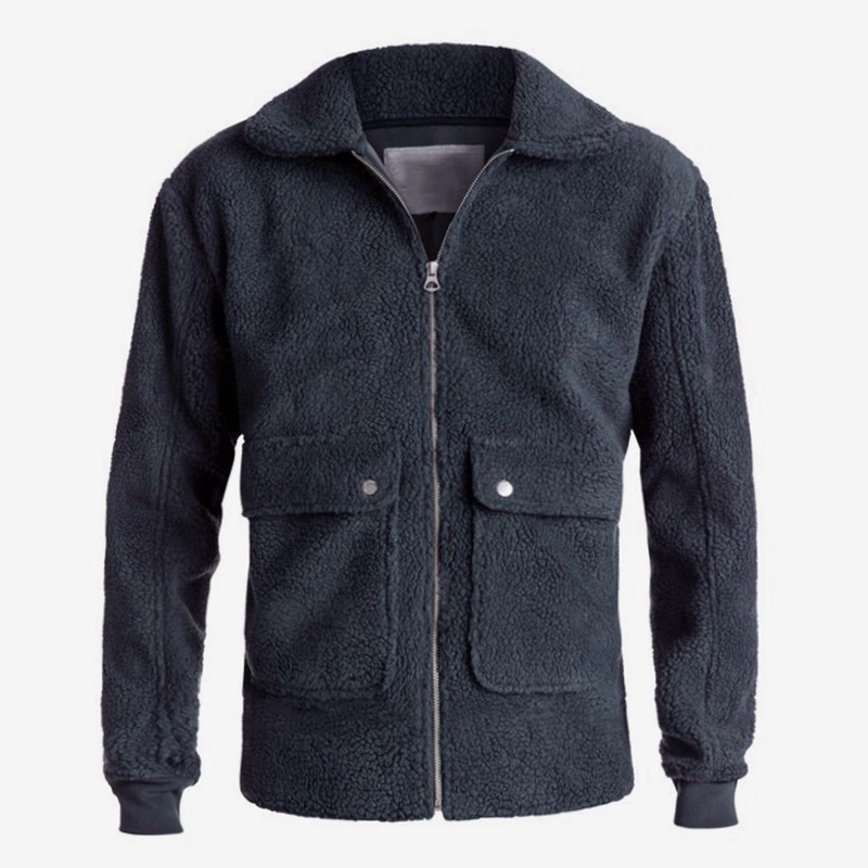 Fall Winter Lapel Long-sleeved Thick Plush Jacket