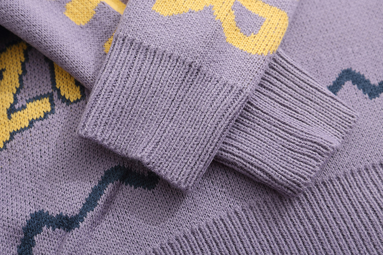 Couples Casual Letter Print Crew Neck Sweater