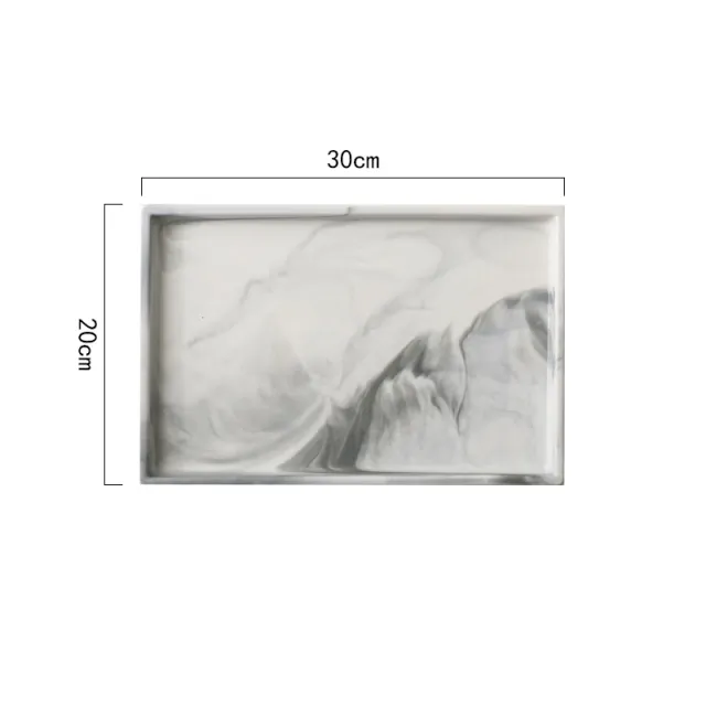 Nordic Marble Creative Home Ceramic Tray Gray 12In Rectangle - Shop at LoveMi
