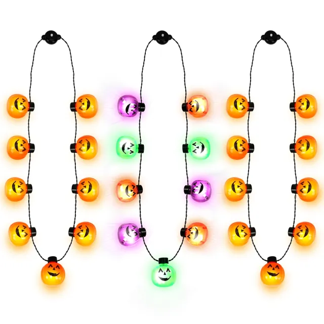 Halloween Light Up Necklaces, Pumpkin Shaped LED Necklace Halloween Eve Costume Party Accessories 3D Necklace Halloween Accessories For Halloween P... W13835623 - Shop at LoveMi