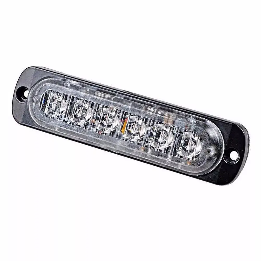 4X12V 24V 6 LED Amber Strobe Flashing Recovery Lightbar Truck Beacon Lights New