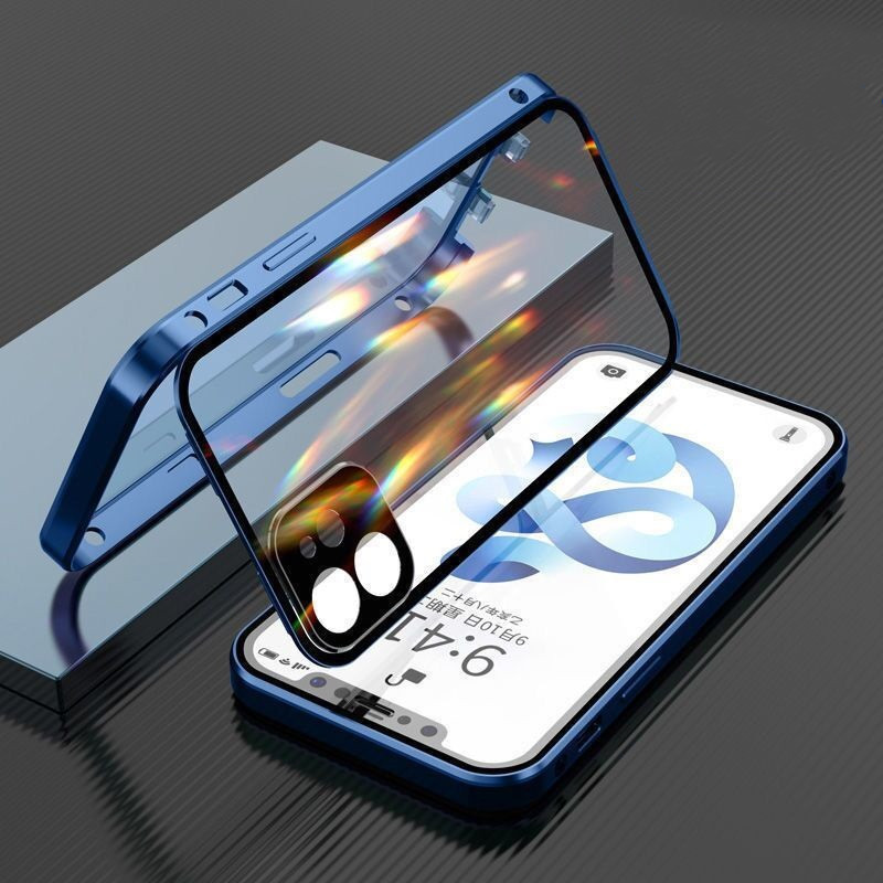 Metal Frame Snap Double-sided Glass Phone Case thumbnail 2