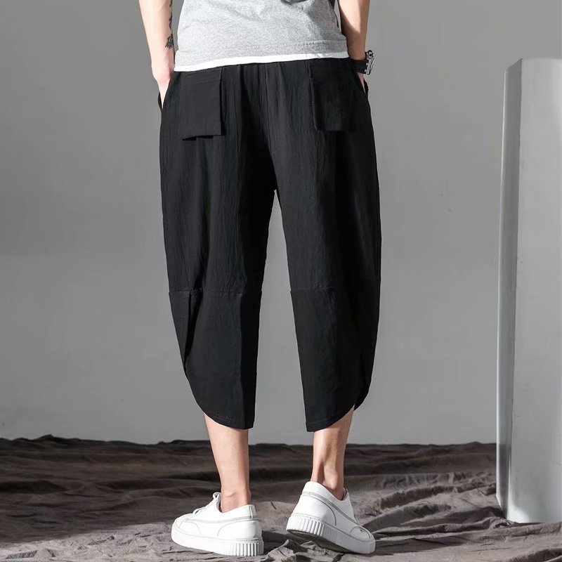 Title 2, Japanse Loose Plus Size Cropped Broek Heren Tha...