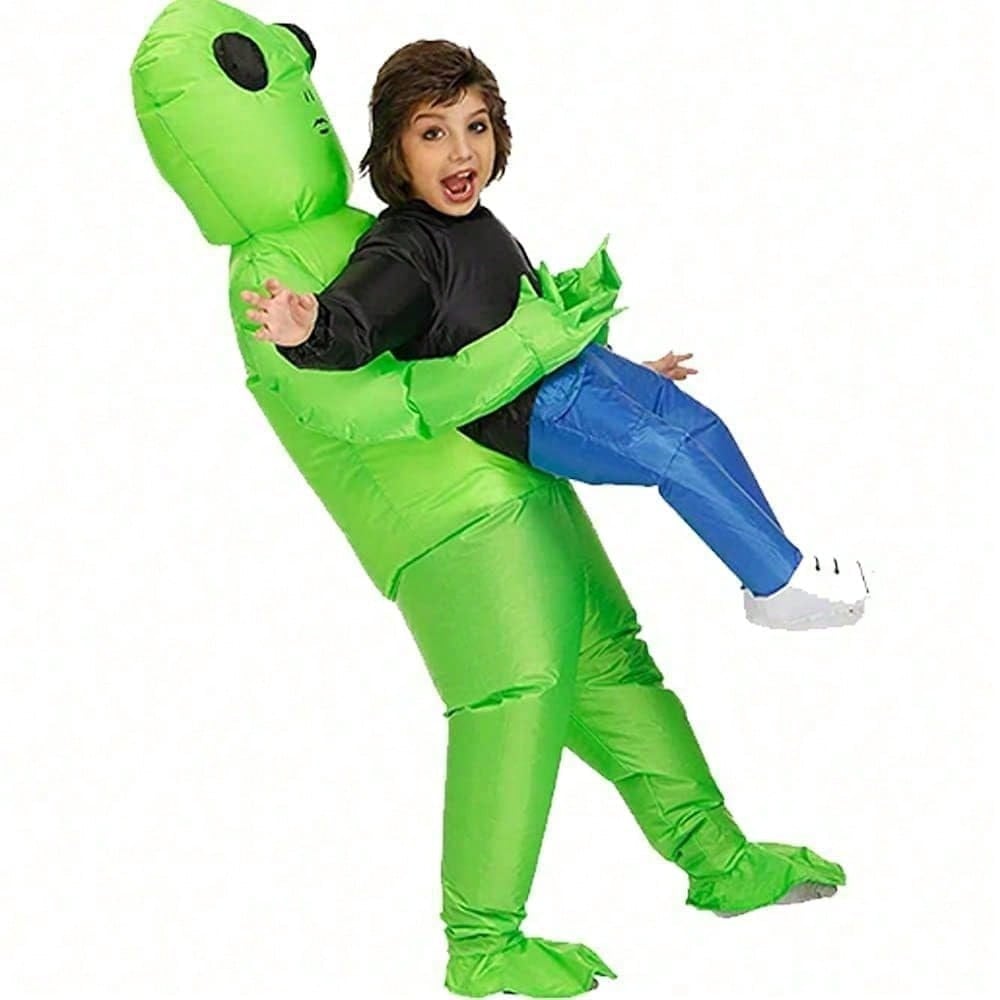 Perfect Valentine Gift Inflatable Alien Costume For Adults, Digital Printed Blow Up Halloween Outfit, Funny UFO Space Party Costume With Pump