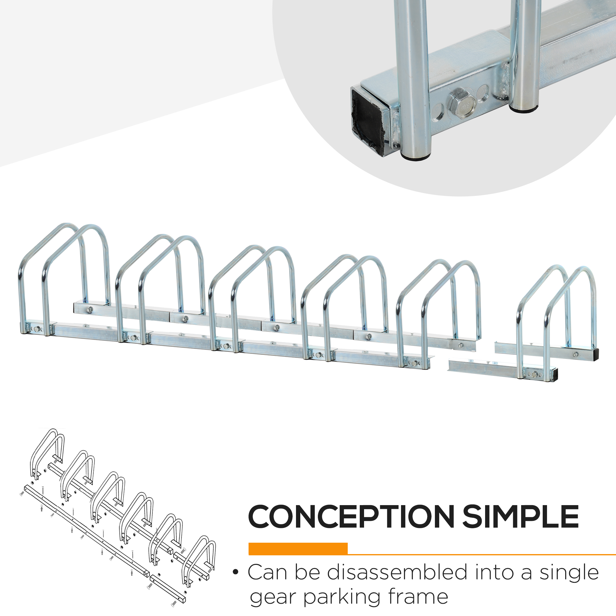 Bicycle Rack Parking Floor Or Wall Mounted Storage Locking 179L X 33W X 27H 6 — image 2
