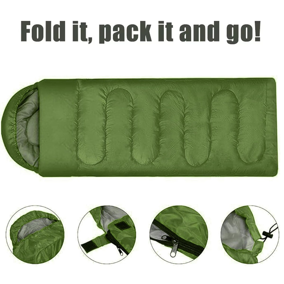 3-4 SEASON SINGLE SLEEPING BAGS CAMPING RECTANGULAR ENVELOPE ZIP UP KIDS 4