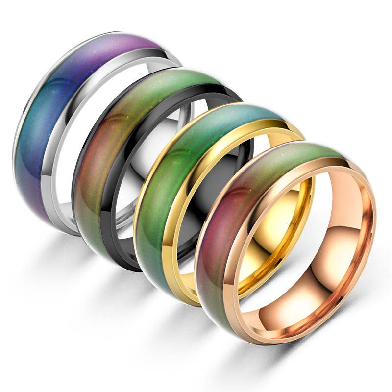 New Disgn Temperature Change Color Mood Ring Hot Sale Jewelry Smart Discolor Rings Best Gift For  Free Shipping