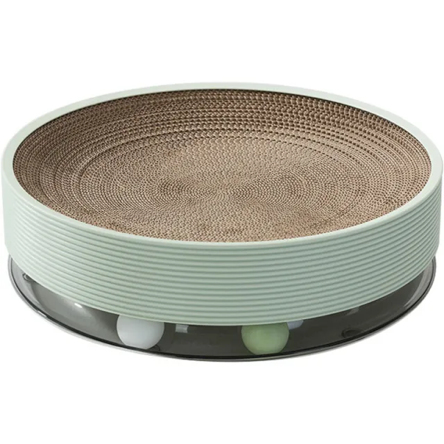 Crumb free Cat Toy Corrugated Bowl shaped Three in one Multifunctional Cat Scratch Board Grey Green - Shop at LoveMi