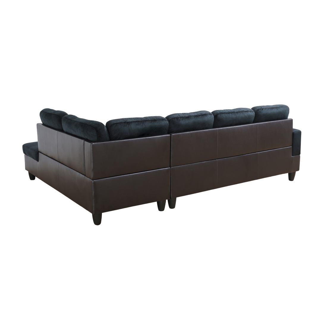 Pickup Only--Dark Blue And Brown Color Lint And PVC 3-Piece Couch Living Room Sofa Set