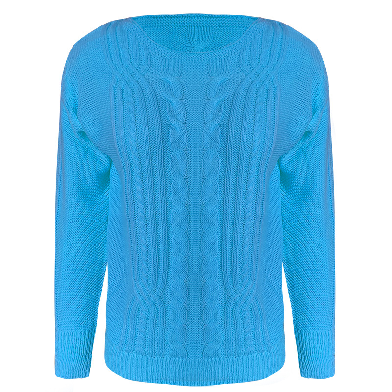 Title 11, Fluorescent Round Neck Twist Twist Casual Knitt...