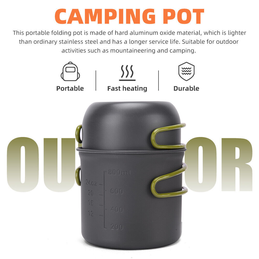 Outdoor Portable Camping Cookware Set Hiking Cooking Pot Gas Stove Tableware Kit, photo 10